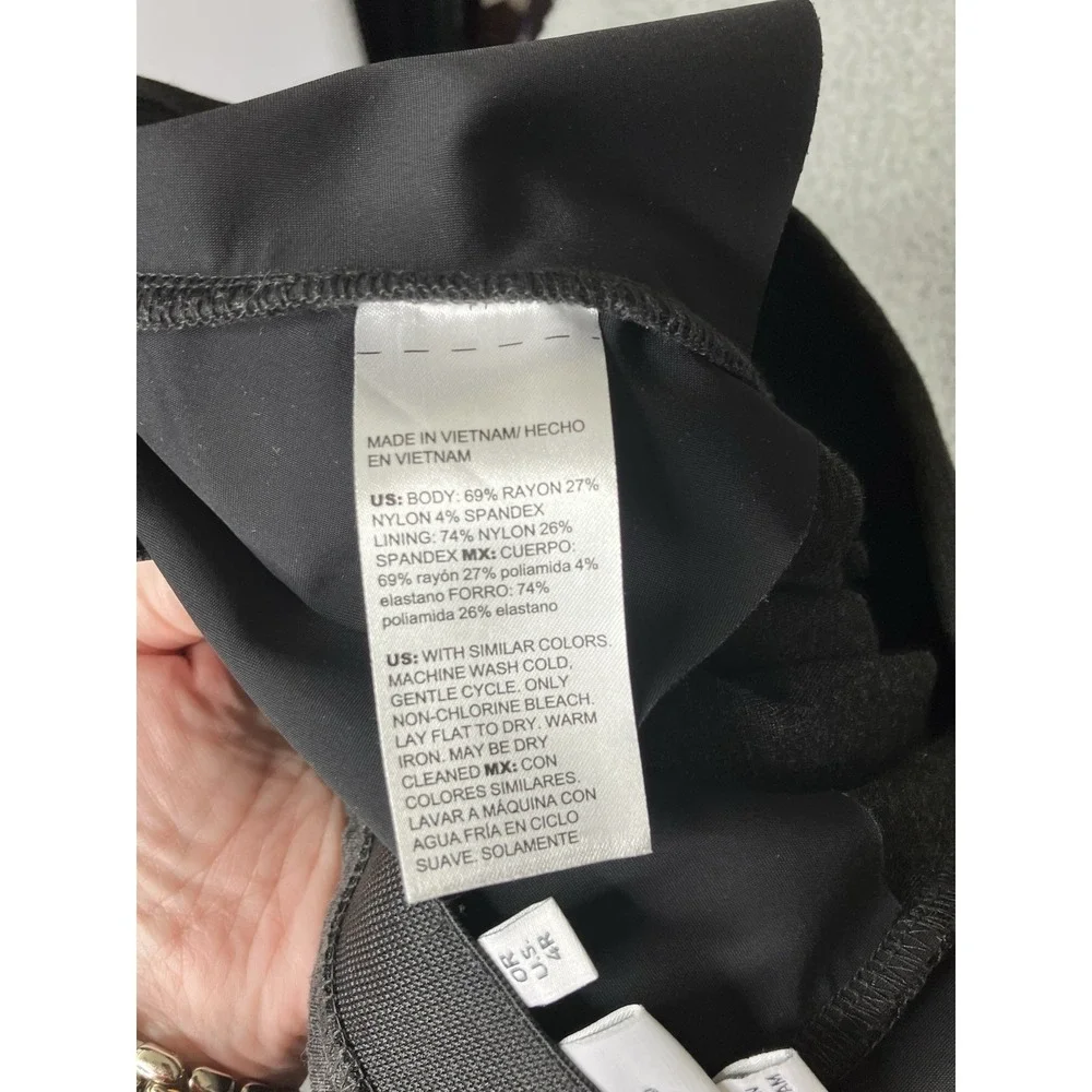 Chicos Juliet Ponte Knit Pull-On Pants Sz 0 (US 4) Dark Gray Minimalist Classic